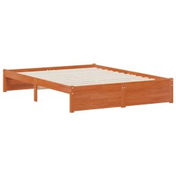 vidaXL Boekenkast Bed met hoofdeinde met opslag Massief Vurenhout