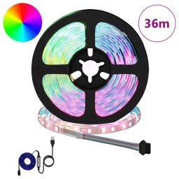 vidaXL LED-strip 12 st Zwart en transparant Koper en kunststof