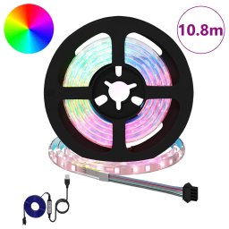vidaXL LED-strip 12 st Zwart en transparant Koper en kunststof