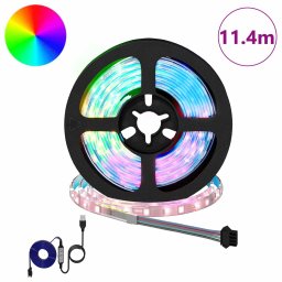 vidaXL LED-strip 12 st Zwart en transparant Koper en kunststof