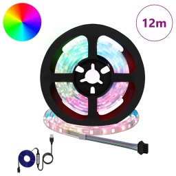 vidaXL LED-strip 12 pcs Zwart en transparant 1000 mm