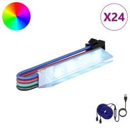 vidaXL LED-strip 12 st Zwart en Multikleur Koper en kunststof