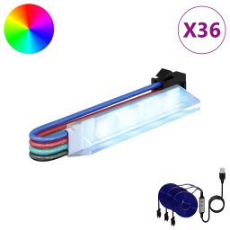 vidaXL LED-strip 12 st Zwart en Multikleur Koper en kunststof