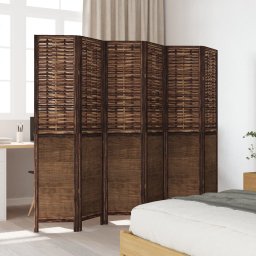 vidaXL Kamerscherm met 6 panelen massief paulowniahout donkerbruin