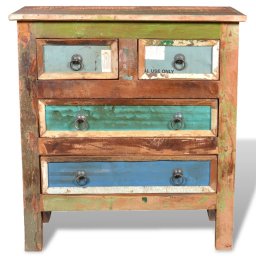 vidaXL Kast met 4 lades massief gerecycled hout