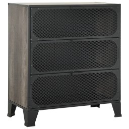 vidaXL Opbergkasten 2 st 72x36x82 cm metaal en MDF grijs