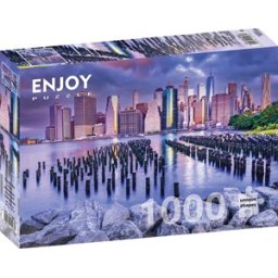 Cloudy Sky Over Manhattan - New York Puzzel (1000 stukjes)