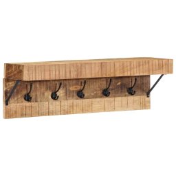 vidaXL Kapstok Wandgemonteerd Bruin 73 x 19 x 23 cm Massief mangohout