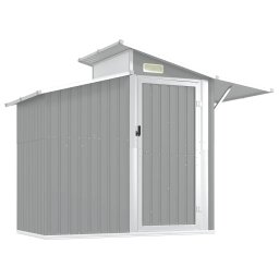 vidaXL Tuinschuur 270x130x208,5 cm gegalvaniseerd staal grijs
