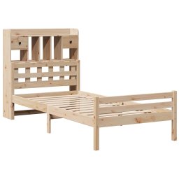 vidaXL Bed met boekenkast zonder matras massief grenenhout 90x200 cm