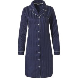 Pastunette Maat 42 Deluxe Monochrome doorknoop Vrouwen Nachthemd - Dark Blue