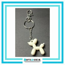 Sleutelhanger Ballon Hondje Creme