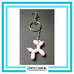 Sleutelhanger Ballon Hondje Roze