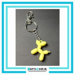 Sleutelhanger Ballon Hondje Geel