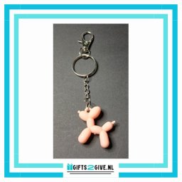 Sleutelhanger Ballon Hondje Zalm