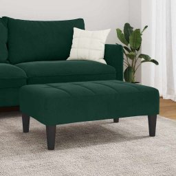 vidaXL Voetenbank 77x55x31 cm fluweel donkergroen