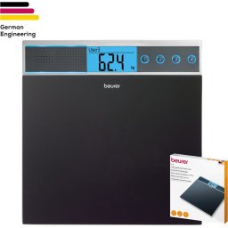 Beurer GS 39 Personenweegschaal - Digitaal - Sprekend D/GB/F/ES/RUS - Groot vlak 28 x 34 cm van veiligheidsglas - 4 Gebruikers - Tot 150 kg