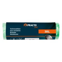 Vuilniszakken 30 Liter met Trekband – 5 Rollen x 25 Stuks (125 Vuilniszakken)