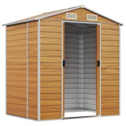 vidaXL Tuinschuur 191x130x198 cm gegalvaniseerd staal lichtbruin