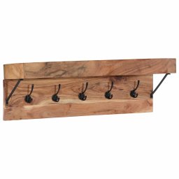 vidaXL Kapstok Wandgemonteerd Bruin 73 x 19 x 23 cm Massief acaciahout
