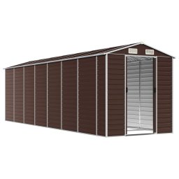 vidaXL Tuinhuis Bruin 191x640x198 cm Gegalvaniseerd Staal