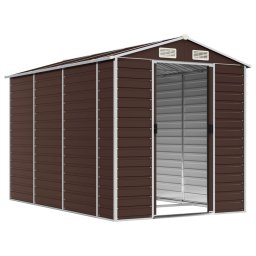 vidaXL Tuinhuis Bruin 191x300x198 cm Gegalvaniseerd Staal