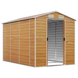 vidaXL Tuinhuis Lichtbruin 191x300x198 cm Gegalvaniseerd staal