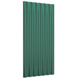 vidaXL Dakpanelen 36 st 80x36 cm gegalvaniseerd staal groen