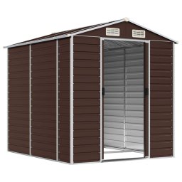 vidaXL Tuinhuis Bruin 191x215x198 cm Gegalvaniseerd Staal