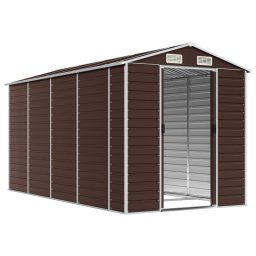 vidaXL Tuinhuis Bruin 191x385x198 cm Gegalvaniseerd Staal