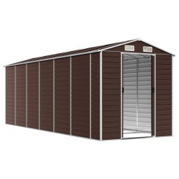 vidaXL Tuinhuis Bruin 191x555x198 cm Gegalvaniseerd Staal
