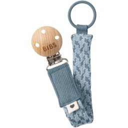 BIBS Paci Braid fopspeenclip Petrol / Baby Blue 1 st