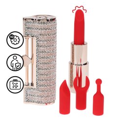 Loveline by Shots Angel - Lipstick Vibrator with 4 Attachments - Pink