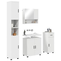 vidaXL Badkamermeubelset 4 st Wit 61 x 35 x 64 cm Bewerkt hout, Metaal