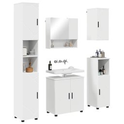 vidaXL Badkamermeubelset 5 st Wit 61 x 35 x 64 cm Bewerkt hout, Metaal