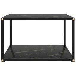 vidaXL Salontafel 60x60x35 cm gehard glas zwart