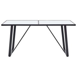 vidaXL Eettafel 160x80x75 cm gehard glas wit