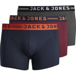 Jack & Jones heren boxershort 3-Pack - 3XL - Burgundy