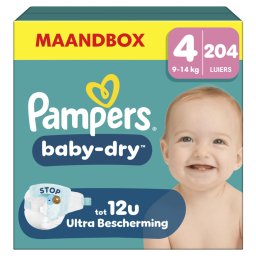 Pampers - Baby Dry - Maat 4 - 204 stuks - 9/14 KG