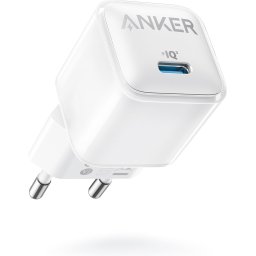 Anker 512 Nano Pro Oplader - 20W USB-C - PowerIQ 3.0 - Actieve Temperatuurregeling - Wit/Zilver