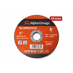 Slijpschijven - 50 stuks – 125x1.0x22.23mm – WA60 TBF 41 – Max 12200RPM – Doorslijpschijf voor Metaal en RVS