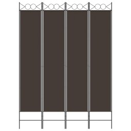 vidaXL Kamerscherm met 4 panelen 160x220 cm stof bruin