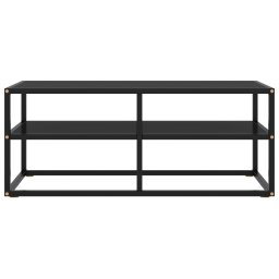 vidaXL Tv-meubel met zwart glas 100x40x40 cm zwart
