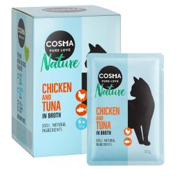 36x50g Nature Maaltijdzakjes Kippenborst & Tonijn Cosma Kattenvoer