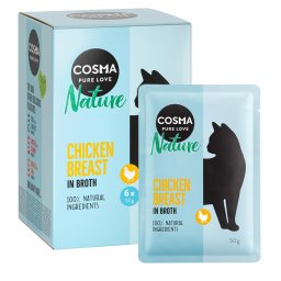 36x50g Nature Maaltijdzakjes Kippenborst Cosma Kattenvoer