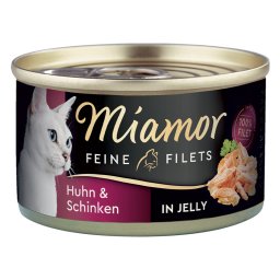 100g Fijne filets kip & Ham in gelei Miamor natvoer voor katten