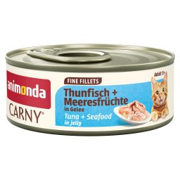 Voordeelpakket: 24x60g Animonda Carny Adult Fijne Filets in Gelei Tonijn & Zeefruit nat kattenvoer