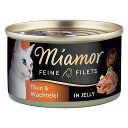 100g Fijne tonijnfilets & Kwartelei in gelei Miamor nat kattenvoer