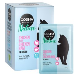 36x50g Nature Maaltijdzakjes Kip & Kippenham Cosma Kattenvoer
