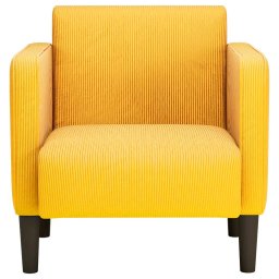 vidaXL Fauteuil met armleuningen 54 cm corduroy stof lichtgeel